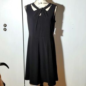 Jones Studio- Womens Black Twist front Sleeveless Midi Dress Size 10